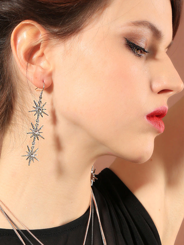 Three Star Pattern Earrings