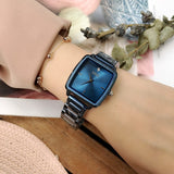 Square Pattern Stainless Steel Strap Women's Watch