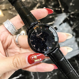 Irregular Mirror Black Dial Women's Watch