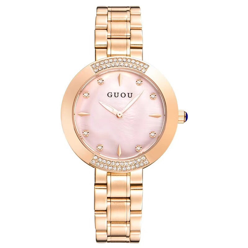 Women's Watch Rose Gold Stainless Steel Strap elegant watch