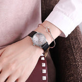 Leather Strap With Calendar Women's Watch