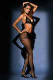 Halter Bowknot Applique Hollow-out Bodystocking