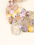 Artificial Crystal Agate Stone Multilayer Bracelet