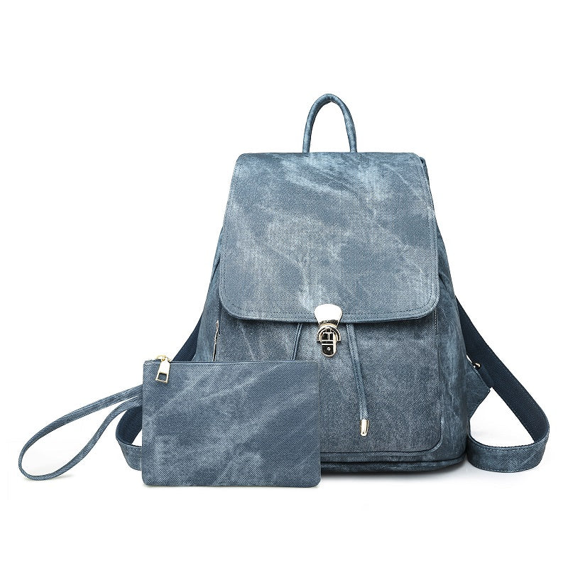 Imitation Denim Pattern Backpack
