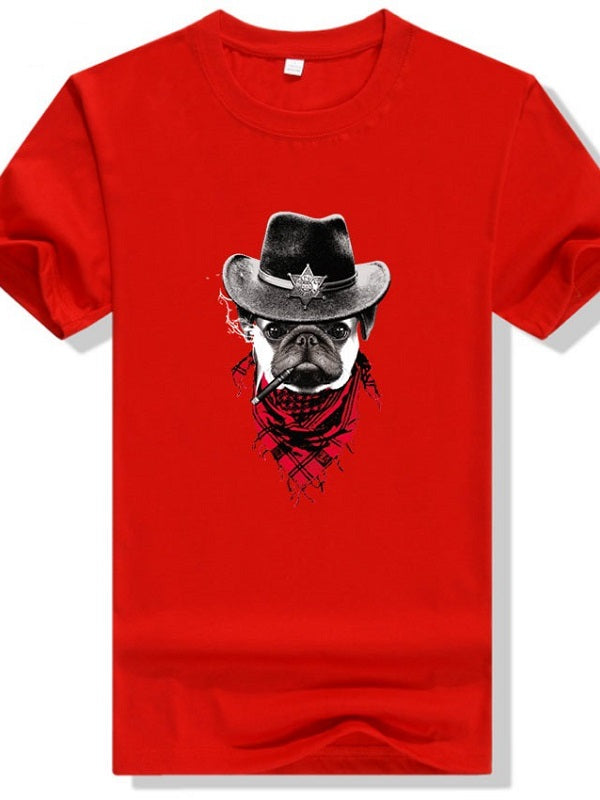 Classic Bulldog Cowboy Pattern T-shirt