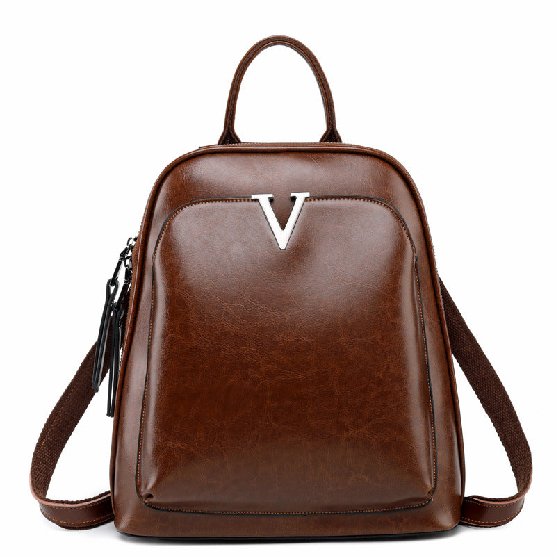 Solid Color Retro Backpack