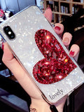 Heart Pattern Lanyard Silicone Phone Case