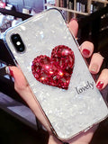 Heart Pattern Lanyard Silicone Phone Case