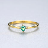 Four Claw Green Gemstone Silver Ring