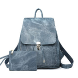 Imitation Denim Pattern Backpack