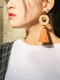 Bohemian Style Round Long Tassel Earrings