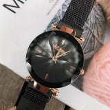 Irregular Mirror Round Dial Women's Watch