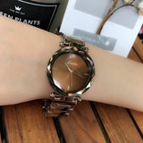 Women's Watch diamond black large dial stainless steel strap Fashionable Quartz watch