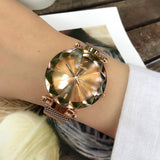 Irregular Mirror Round Dial Women's Watch