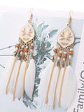 Exotic Feather Tassel Earrings