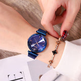 Women's Watch Red Diamond Large Dial Milan Strap Exquisite Waterproof Quartz Simple Watch