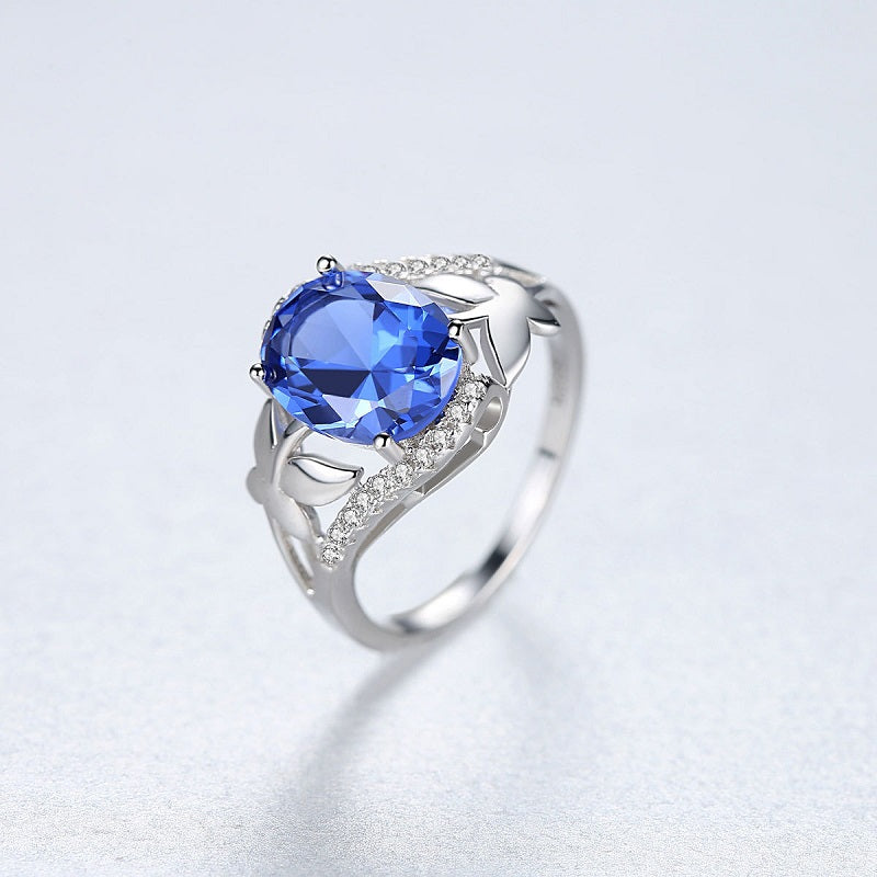 Sapphire Sterling Silver Women's Ring