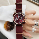 Women's watch British multi-function with calendar square case canvas strap with accurate chronograph watch
