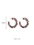 C-shaped Resin Circle Earrings