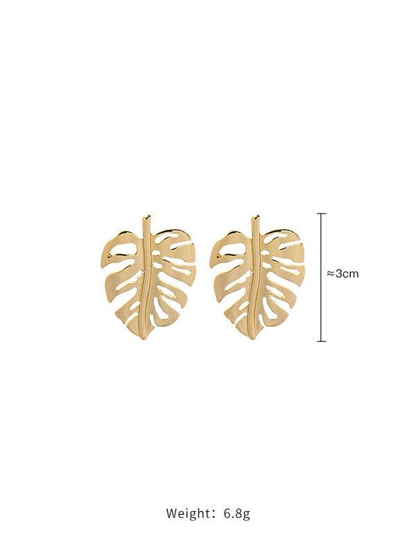 Gold Palm Leaf Earrings
