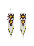 Multicolor Rice Beads Long Tassel Earrings