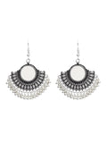 Retro Round Style With Mirror Tassel Earrings