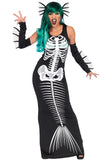 FANCY DRESS Skeleton Siren Costume