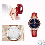 Starry Dial Leather Strap Women's Watch