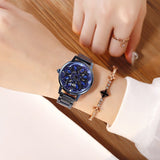 Rotatable Dial Stainless Steel Strap Women's Watch