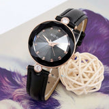 Women's Watch red diamond leather strap simple waterproof elegant watch