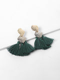 Retro Fan-shaped Alloy Tassel Earrings