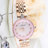 Women's Watch purple shell chassis with diamond stainless steel strap elegant watch