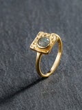Golden Square Labradorite Ring