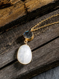 Natural Moonstone Sterling Silver Necklace