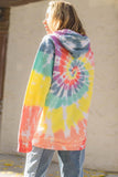 Multicolor Oversized Rainbow Tie Dye Hoodie