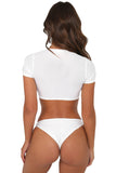 White Knotty Shirt Bikini 2pc Bathing Suit
