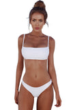 White Plain Two Piece Swimsuit