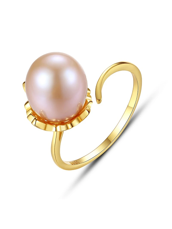 9K Yellow Gold Victorian Natural Pearl Ring 2.4g, s6 | Platinum 1911