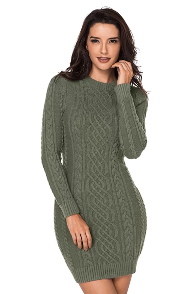 Slouchy Cable Sweater Dress