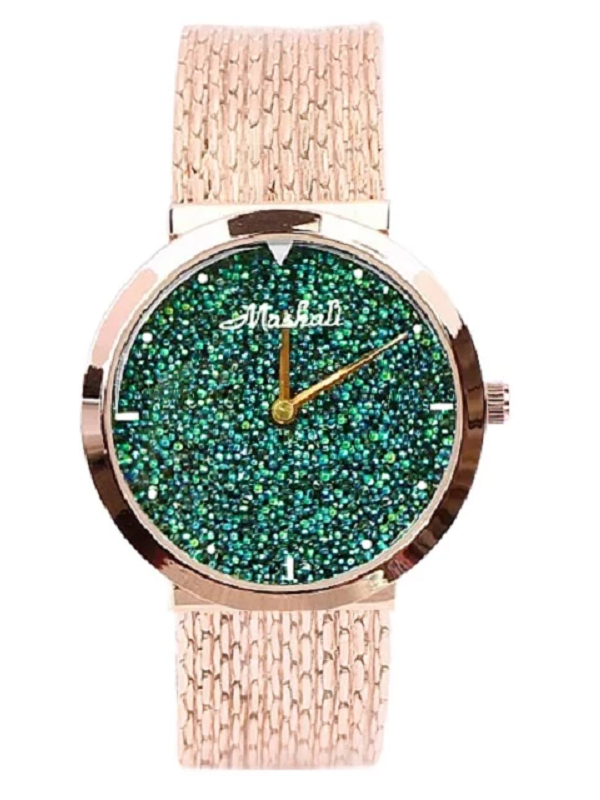 Women's Watch Shiny green large dial with full diamond tassel strap women's clothing  watch