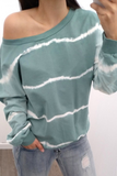 Contrast Tie Dye Striped Print Sweatshirt