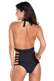 Plunge Neck Strappy Sexy Backless Teddy Swimsuit