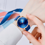 Waterproof calfskin strap for fashionable diamond-encrusted women's watches