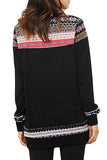 Black Geometric Detail Casual Sweater
