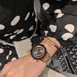 Women's Watch green large dial six-pointer stainless steel strap fashion quartz watch