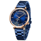 Simple and stylish Japanese movement waterproof-encrusted steel strap women's watch