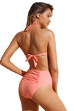 Pink Halter High Waist Bikini Swimwear