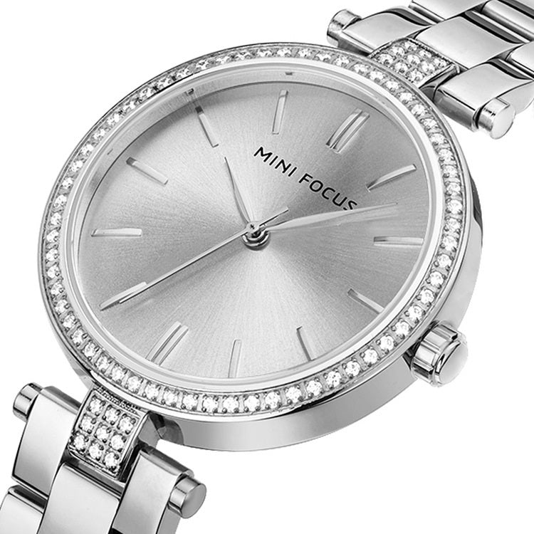 Fashion simple steel belt quartz watch for women