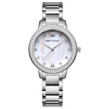 Fashion luxury set diamond shell fish mother steel belt waterproof quartz watch women watch