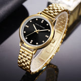 Simple diamond inlaid Japanese movement waterproof steel strip quartz watch